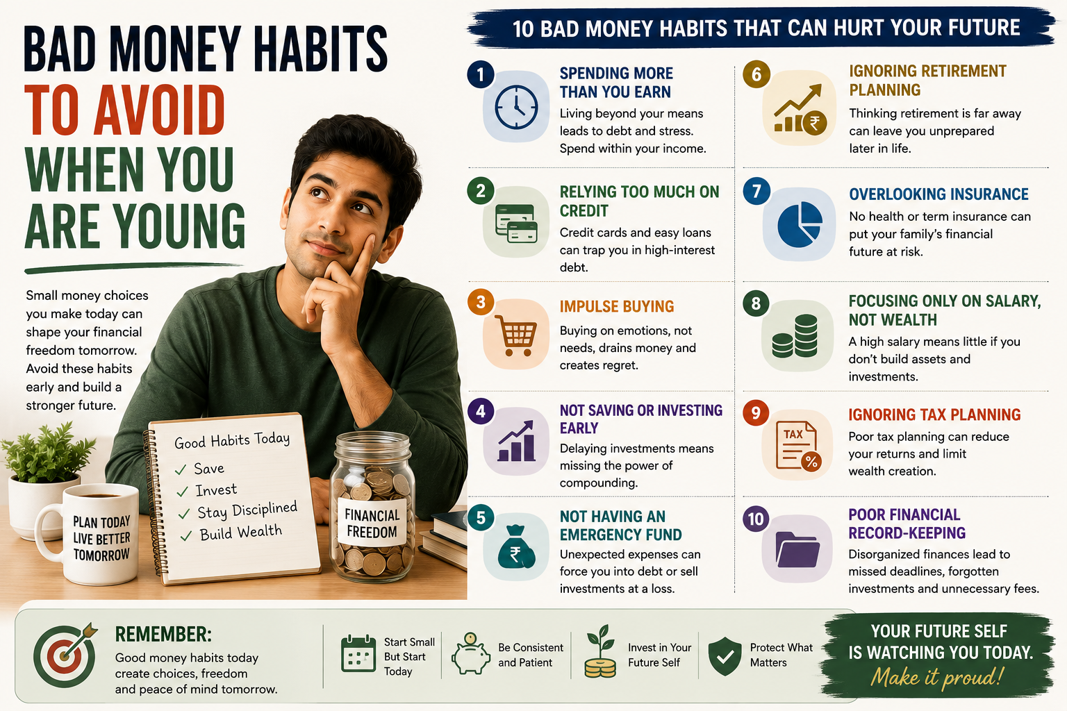 Bad money habits to avoid when you are young