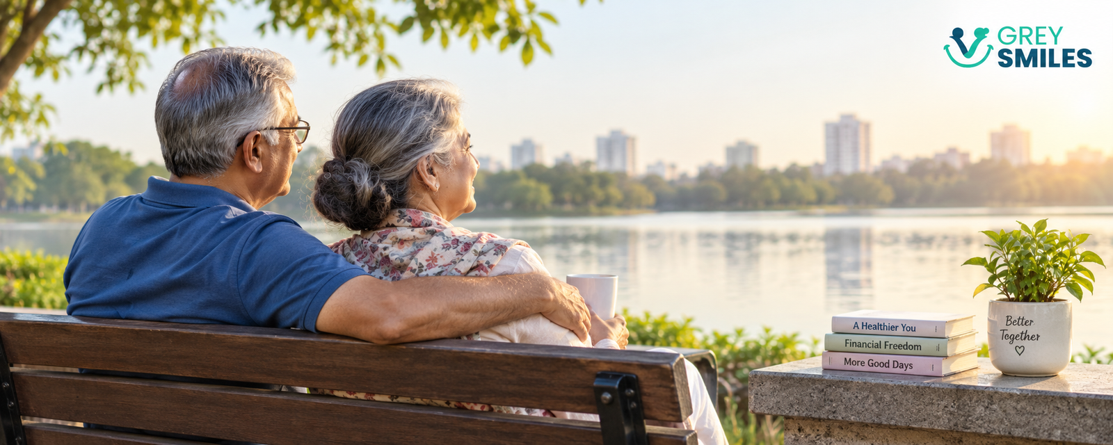 Indian couple discussing retirement planning and financial security together