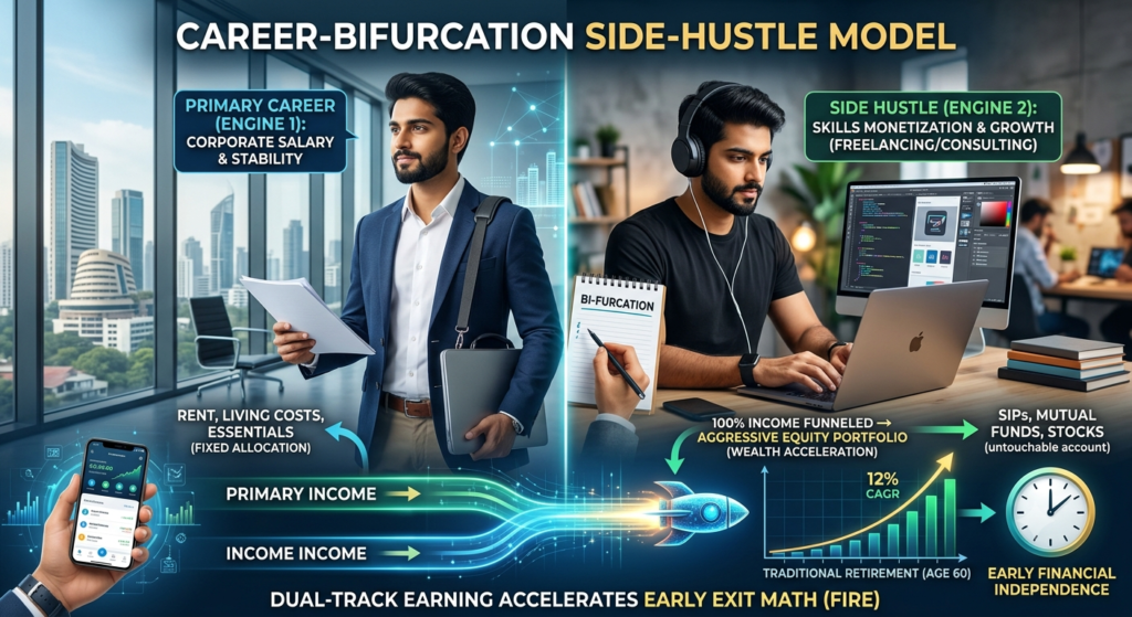 The Career-Bifurcation Side-Hustle Model: How Dual-Track Earning Accelerates Early Exit Math