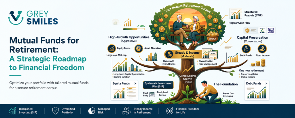 Strategic roadmap showing mutual fund roles in retirement planning
