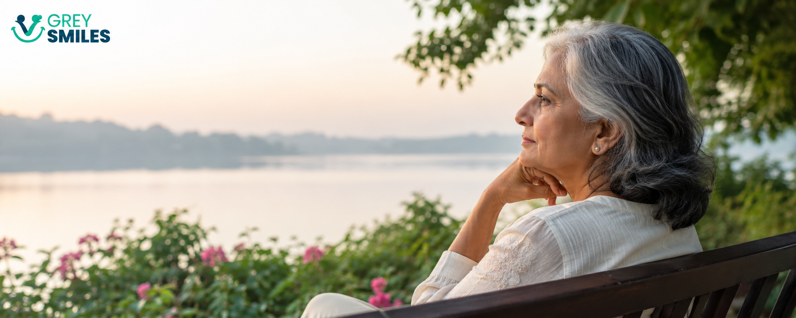Older woman reflecting quietly while coping with loss