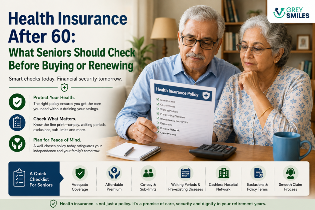 Health insurance after 60 checklist for seniors