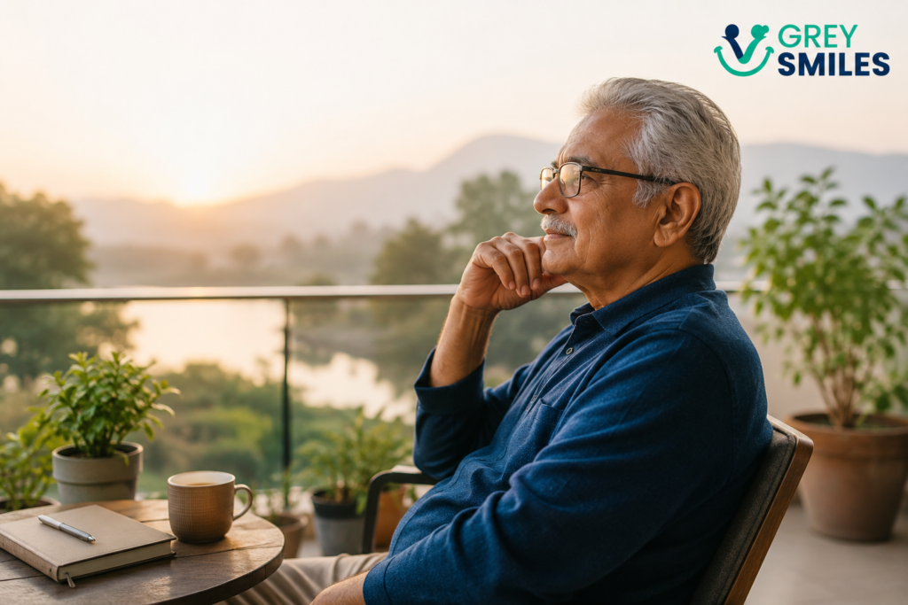 Retired man reflecting on life and purpose after retirement