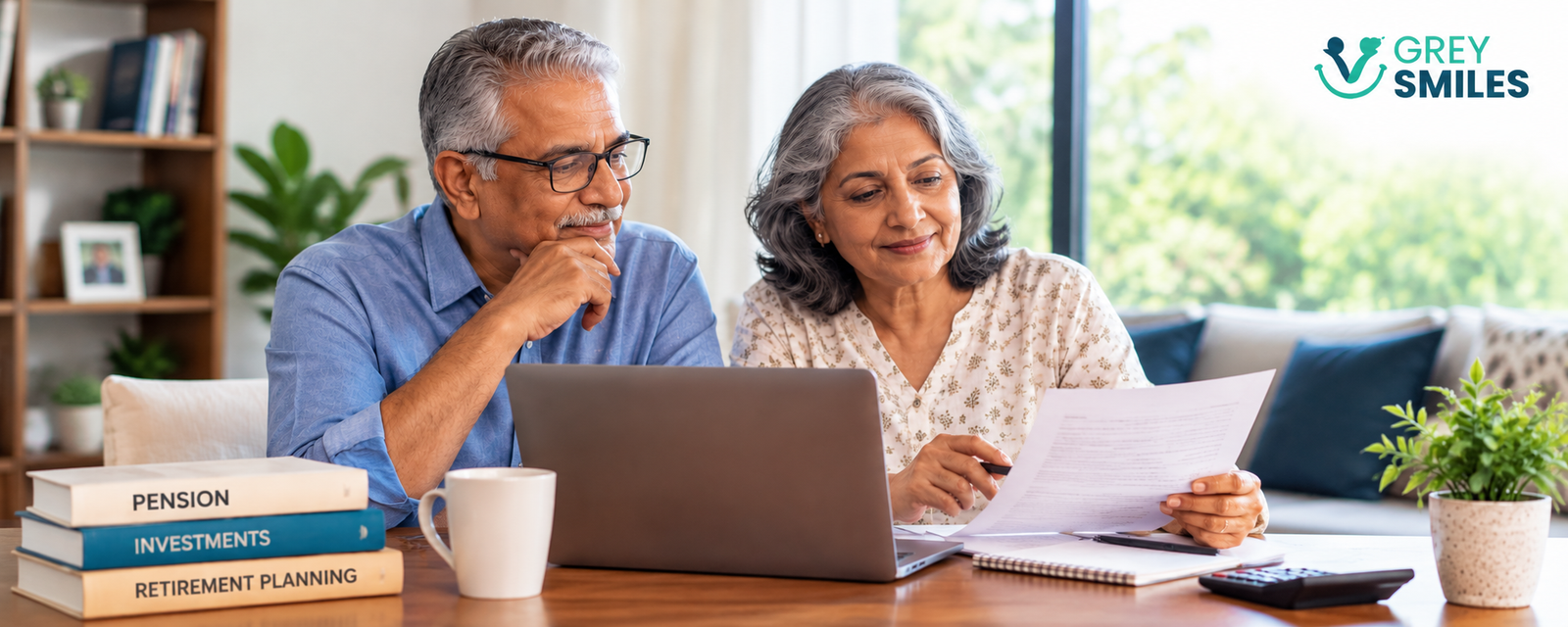 Indian retired couple comparing pension and SWP options for retirement income planning