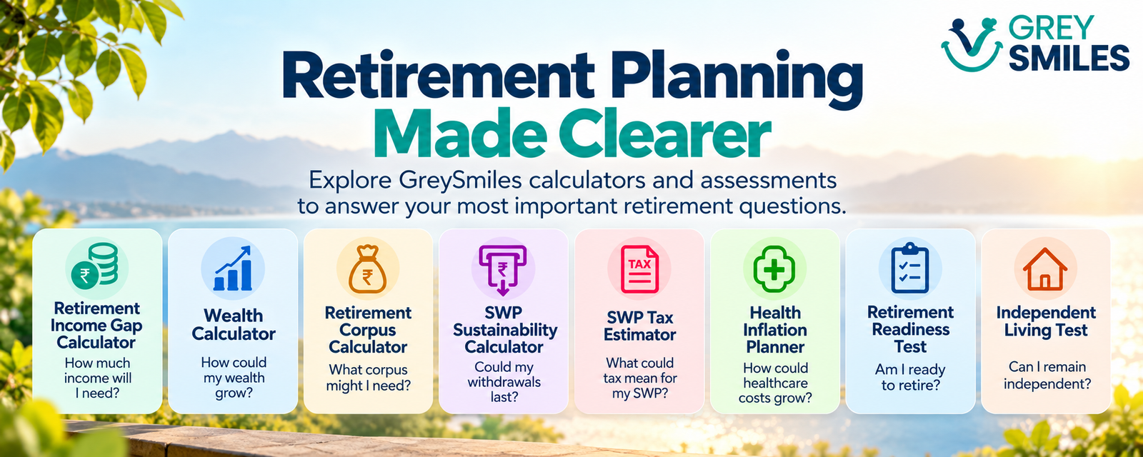 GreySmiles retirement calculators and assessment tests for retirement planning