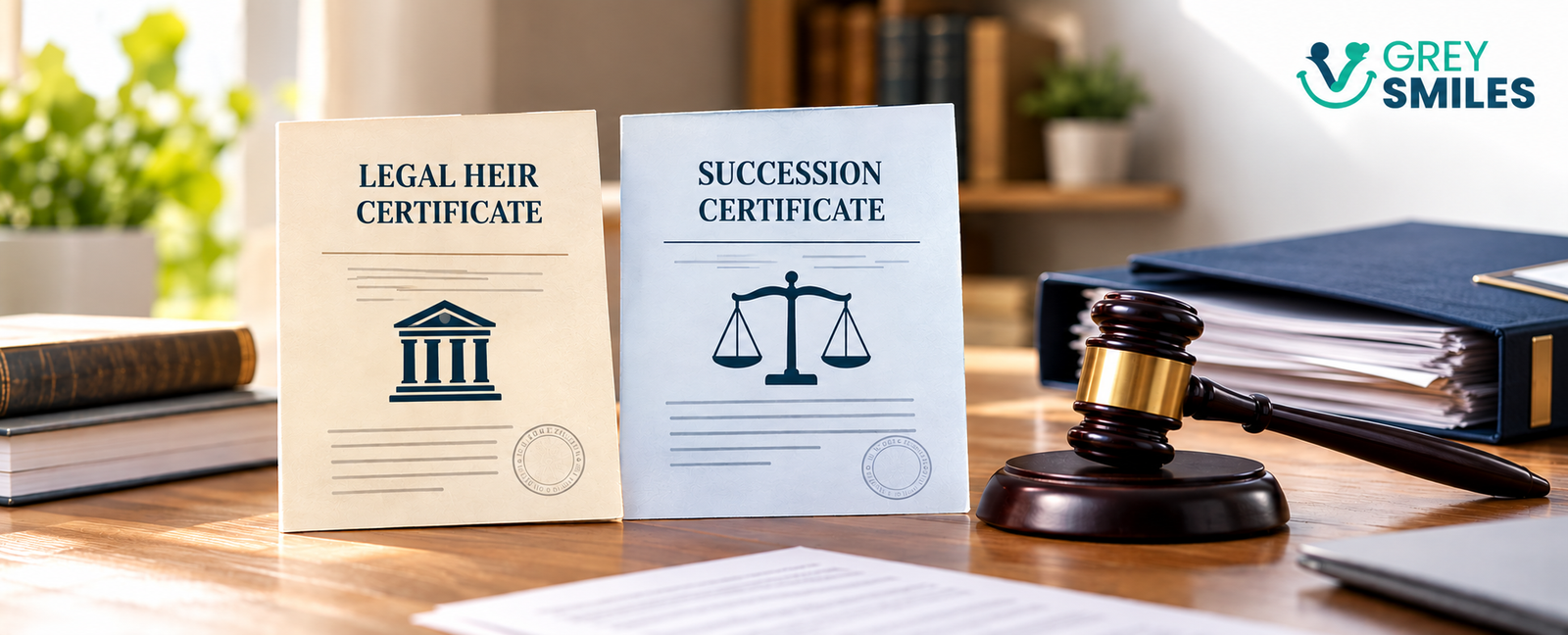 Legal Heir Certificate and Succession Certificate in India displayed with legal